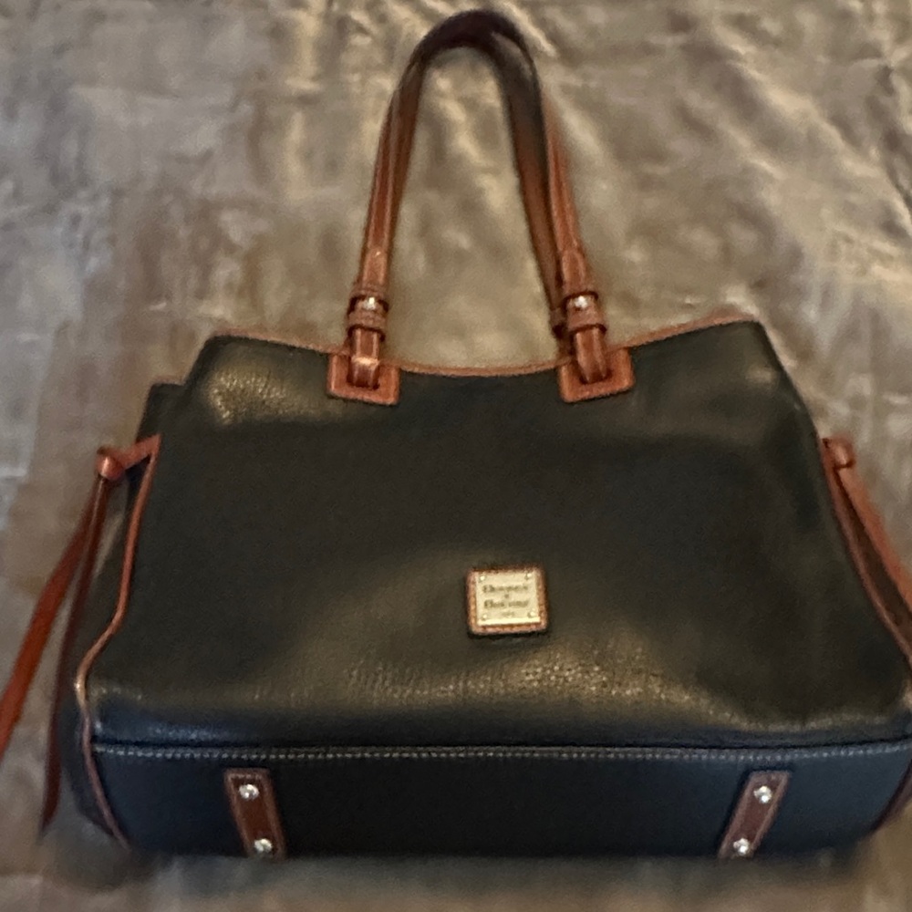 Dooney & Bourke Black and Tan Tote Bag